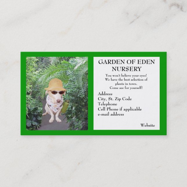 Carte De Visite Affaires de pépinière de jardin (Devant)
