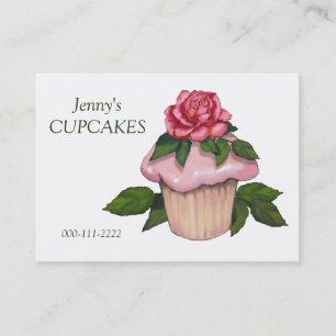 Carte De Visite Affaires de petit gâteau, cuisson, glaçage rose,