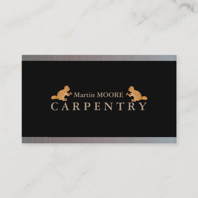 Carte De Visite Affaires en bois de menuiserie de charpentier (Devant)