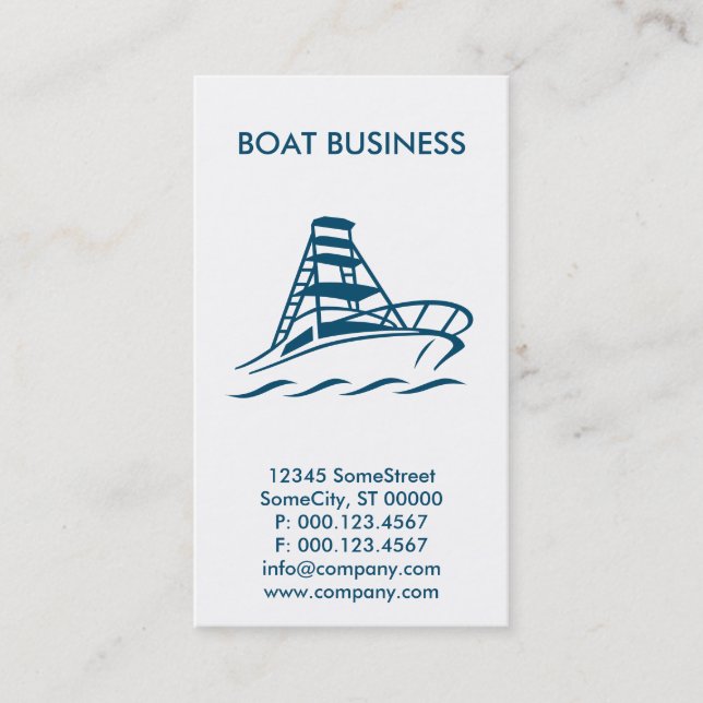 Carte De Visite affaires faites sur commande de bateau (Devant)