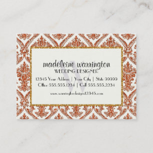 Carte De Visite Affaires florales de motif de damassé de parties