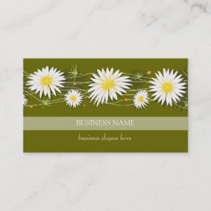 Carte De Visite Affaires foncées d'arrière - plan de marguerites