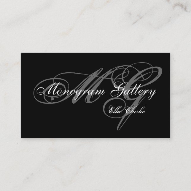 Carte De Visite Affaires grises noires simples de mariage de (Devant)