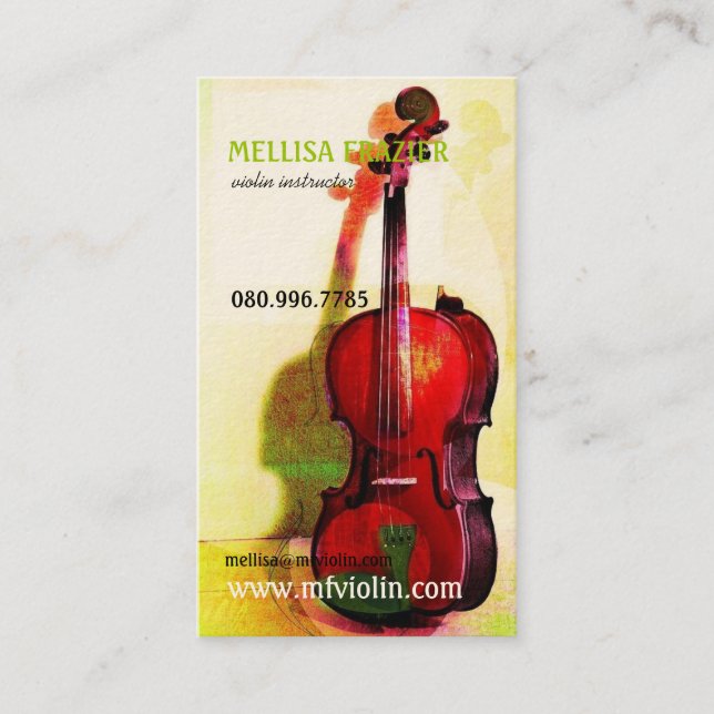 Carte De Visite Affaires/instructeur de violon (Devant)