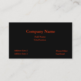 Carte De Visite Affaires noires et rouges carte-simples