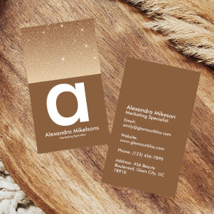 Carte De Visite Affaires Pailletées Or Luxe