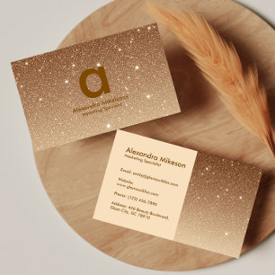Carte De Visite Affaires Paillettes Or Luxe