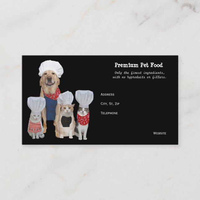 Carte De Visite Affaires personnalisables d'aliment pour animaux (Devant)