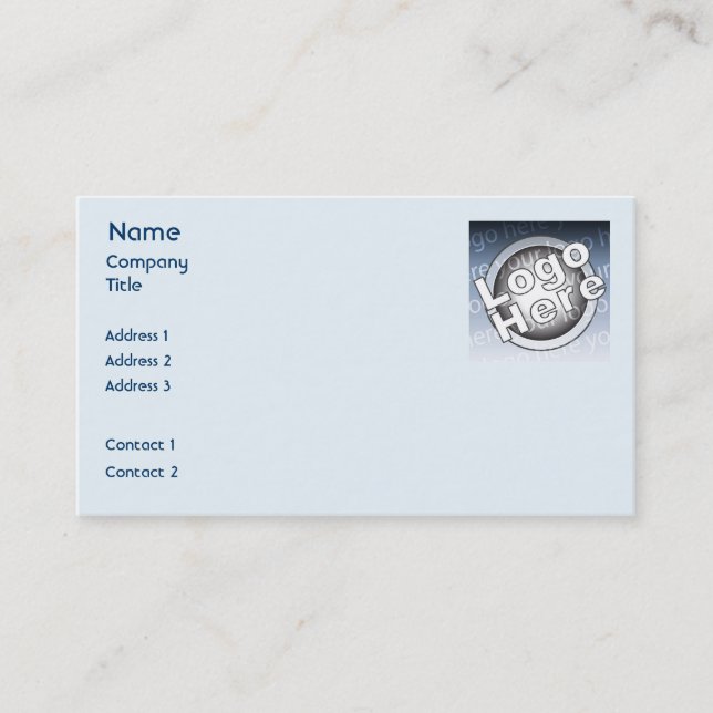 Carte De Visite Affaires simples bleues (Devant)