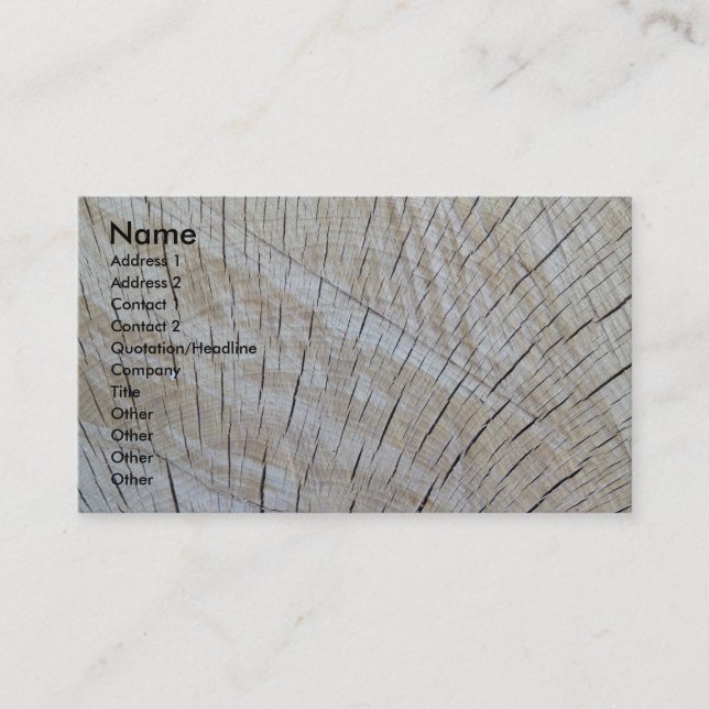 Carte De Visite Affaires sur le bois non fini - quartersawn (Devant)