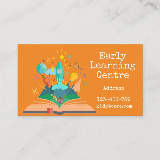 Carte De Visite Affaires tôt de garde de centre d'étude (Devant)
