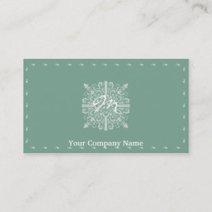 Carte De Visite Affaires vintages de monogramme de vert sauge
