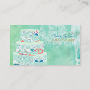 Carte De Visite Affects de gâteaux/aquarelle de mariage de