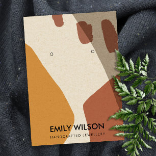 CARTE DE VISITE AFFICHAGE D'ART TERRACOTTA ABSTRAIT MODERNE