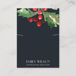 CARTE DE VISITE AFFICHAGE DE BRACELET DE COLLIER DE CHRISTMAS HOLL