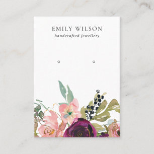 CARTE DE VISITE AFFICHAGE DE L'OREILLE FLORALE ROSE D'OR BROUGE