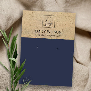 CARTE DE VISITE AFFICHAGE DE TEXTURE DE TERRACOTTA RUST NAVY