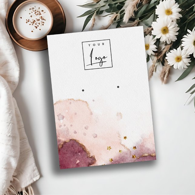 Carte De Visite Affichage du logo de l'oreille Abstrait rose (Créateur téléchargé)