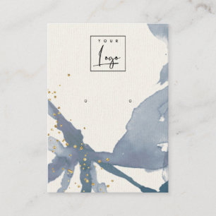 Carte De Visite Affichage du logo de l'oreille Abstraite Indigo Bl