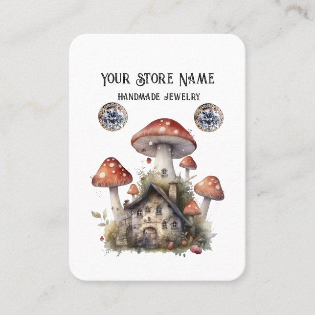 Carte De Visite Affichage personnalisé des bijoux de champignons B (Devant)