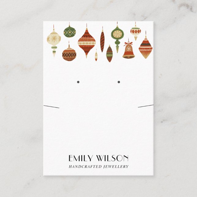 CARTE DE VISITE AFFICHAGE RETRO CHRISTMAS ORNAMENT NECKLACE EARRIN (Devant)