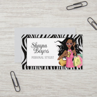 Carte De Visite African American Zebra Print