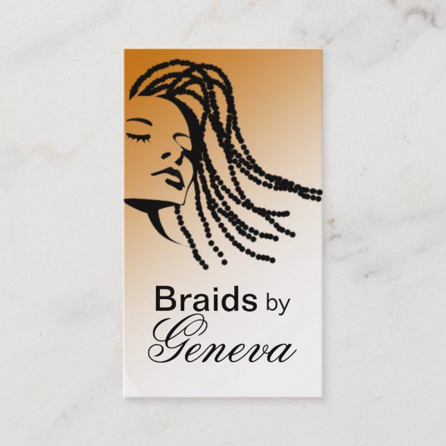Carte De Visite Afrocentric tresse le coiffeur - bronzez (Devant)