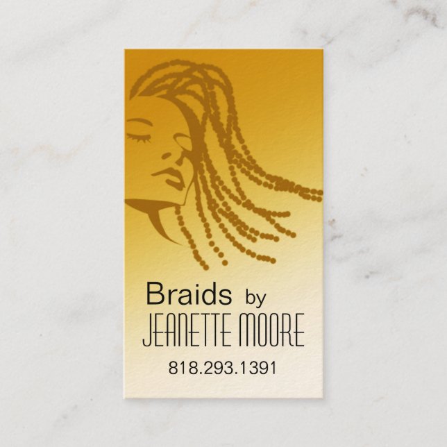 Carte De Visite Afrocentric tresse le coiffeur - jaune (Devant)