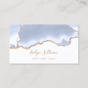 carte de visite agate bleu pastel