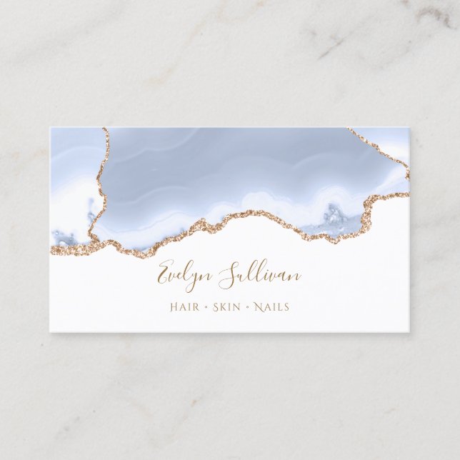 carte de visite agate bleu pastel (Devant)