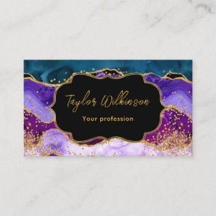 Carte De Visite Agate de Parties scintillant de Peacock violet et 