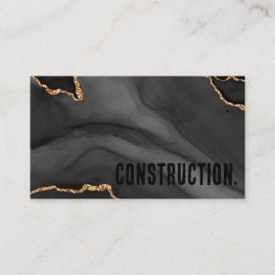 Carte De Visite Agate de Parties scintillant noir et or Premier mi