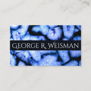Carte De Visite Agate de quartz bleu, Geodes bleues, motif abstrai