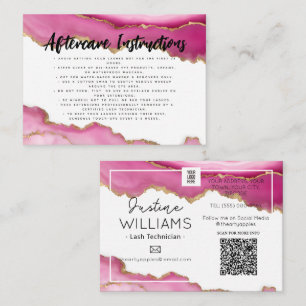 Carte De Visite agate d'or rose Lash Eyelash Extensions