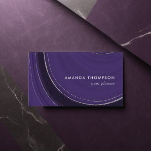 Carte De Visite Agate Violet et Argent