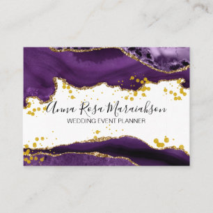 Carte De Visite *~* Agate violet Parties scintillant or moderne Él