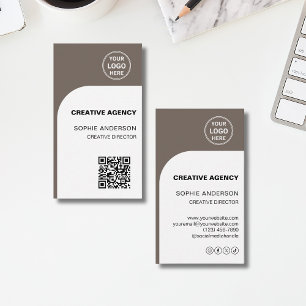 Carte De Visite Agence Créative Logo QR Moderne