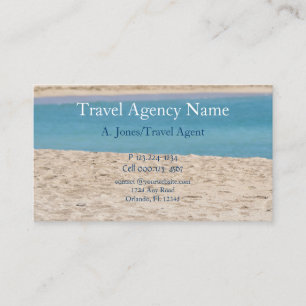 Carte De Visite Agence de voyages, plage et sable
