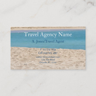 Carte De Visite Agence de voyages, plage et sable