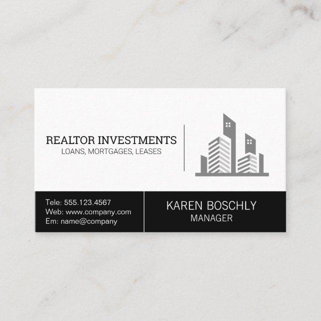 Carte De Visite Agence immobilière | Gestion des biens (Devant)