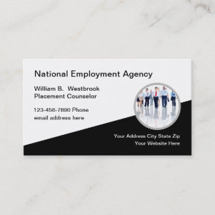 Carte De Visite Agence temporaire pour l'emploi