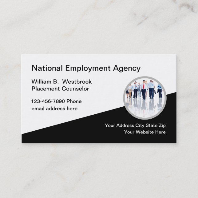 Carte De Visite Agence temporaire pour l'emploi (Devant)