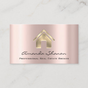 Carte De Visite Agent courtier immobilier professionnel Rose Gold 