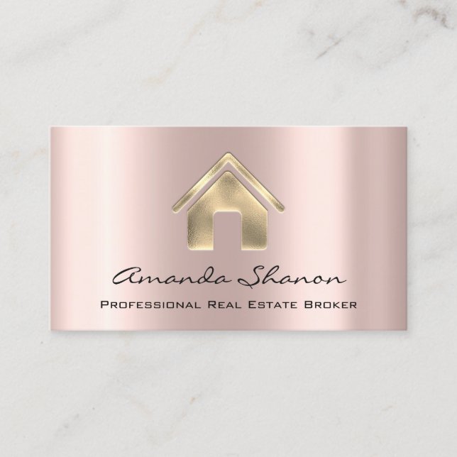 Carte De Visite Agent courtier immobilier professionnel Rose Gold  (Devant)