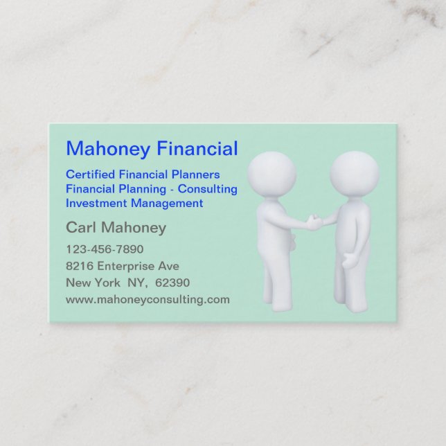Carte De Visite Agent d'assurance-conseils financiers (Devant)