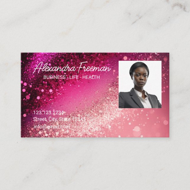 Carte De Visite Agent d'assurance Modèle photo de Parties scintill (Devant)