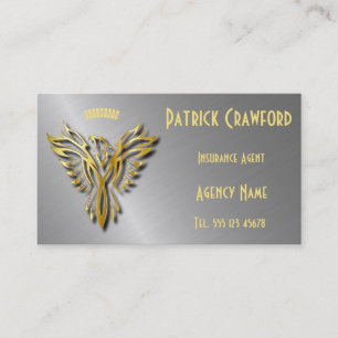Carte De Visite Agent d'assurance ou agence d'or en hausse de