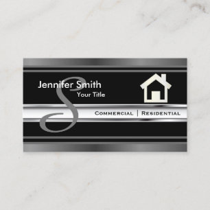 Carte De Visite Agent de Monogramme Real Estate Professional