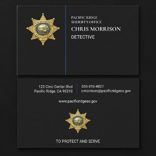Carte De Visite Agent de police détective Exécution de la loi 