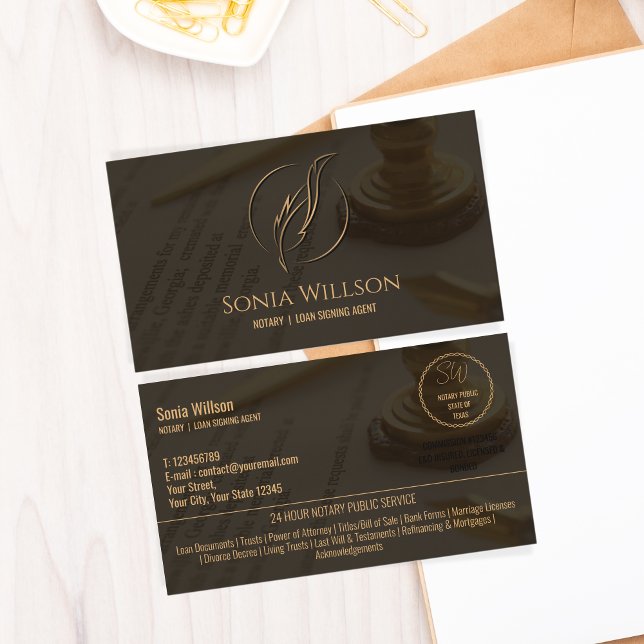 Carte De Visite Agent de signature de contrat de prêt et de notair (Créateur téléchargé)